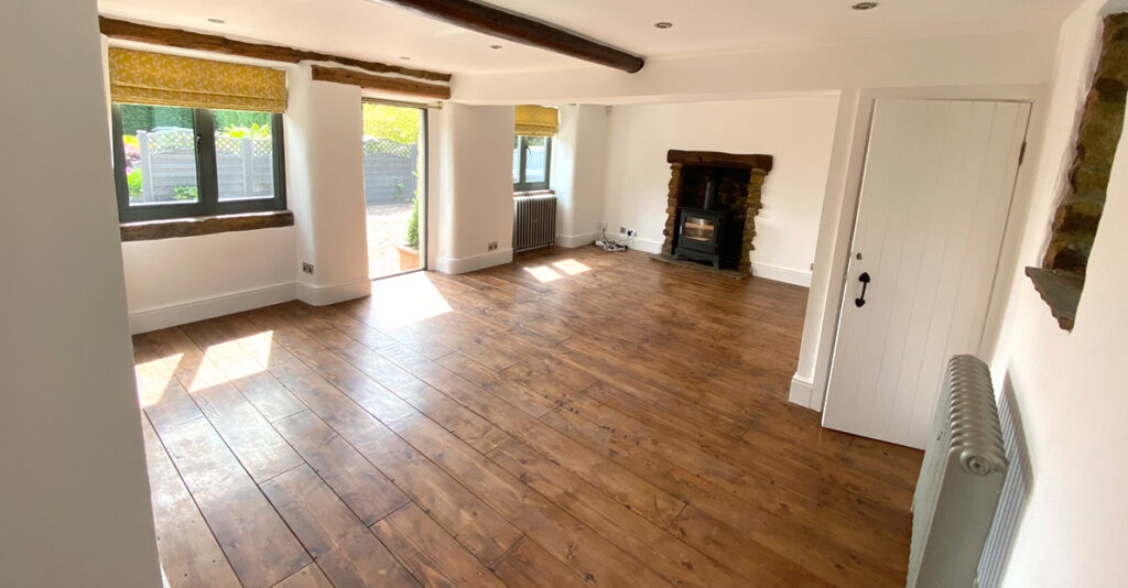 Refurbished period cottage living room