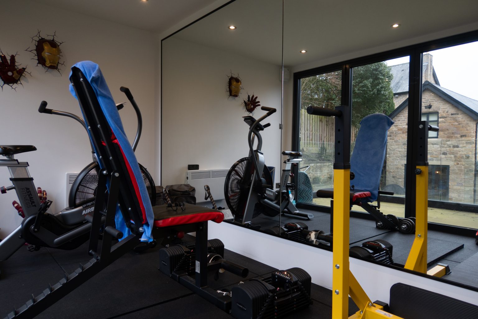 Home gym created in a converted lower-ground space